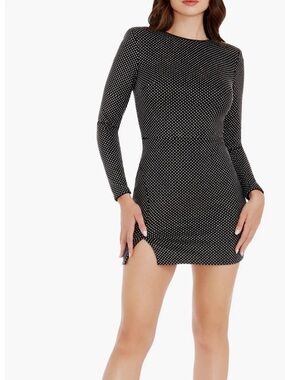 DRESS THE POPULATION Nathalia mini dress with studs nwt